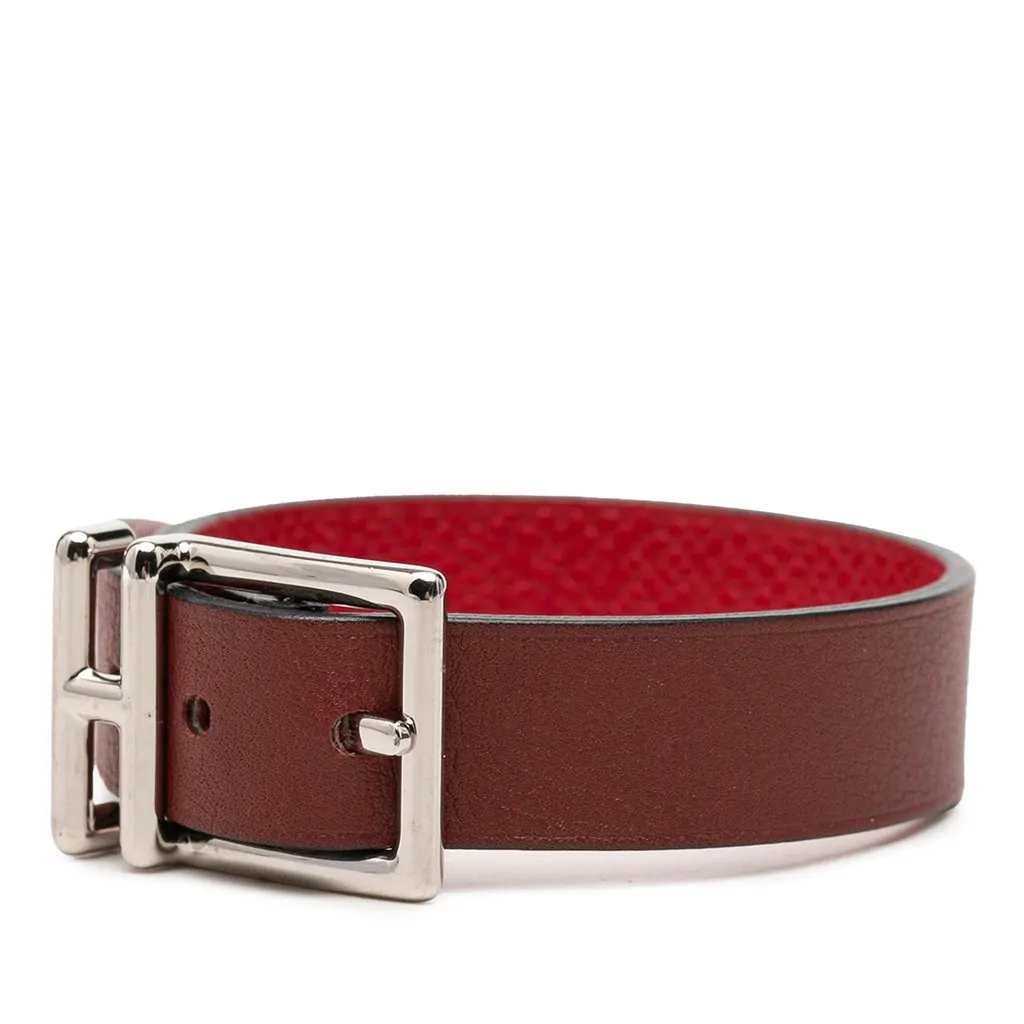 Hermès Leather Nathan Bracelet T4 Red Leather Very good - Back View