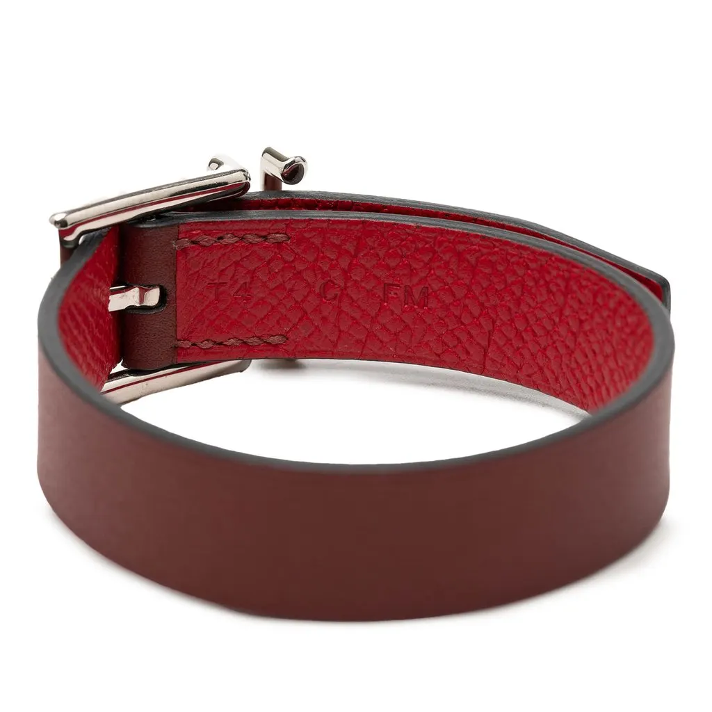 Hermès Leather Nathan Bracelet T4 Red Leather Very good - Model View