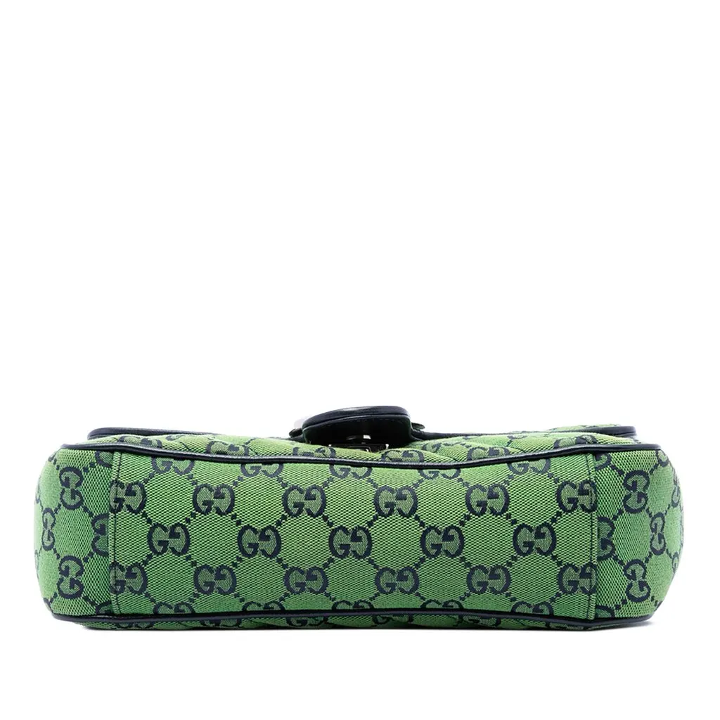 Gucci Medium GG Marmont Matelasse Diagonal GG Canvas Shoulder Bag Green Canvas Very good - Inside View