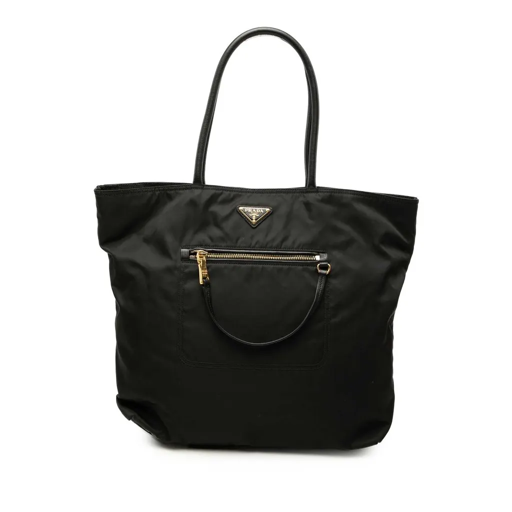 Prada Tessuto Tote Black Polyamide Good - Front View