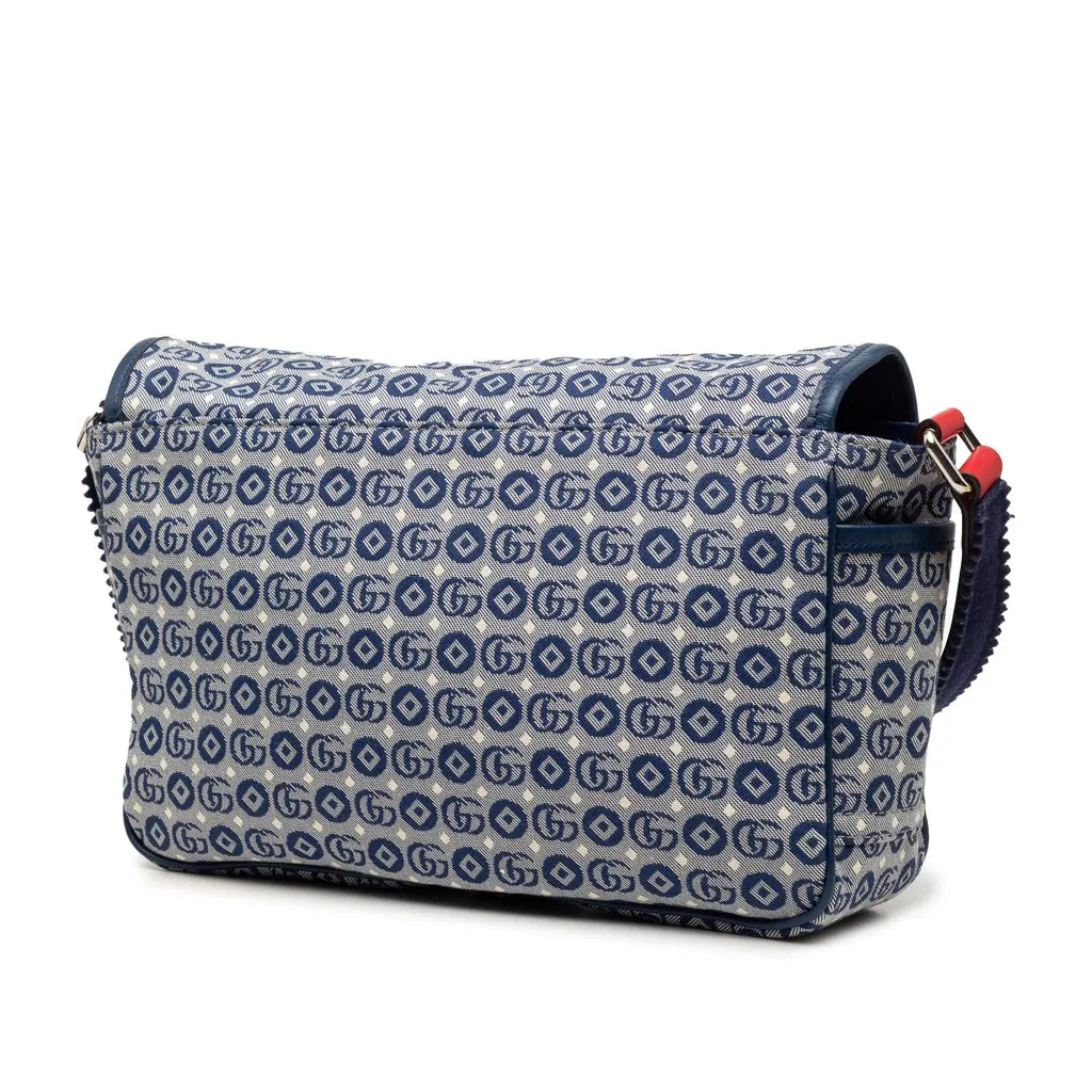 Gucci Kids GG Canvas Star Messenger Bag Blue Very good - Back View