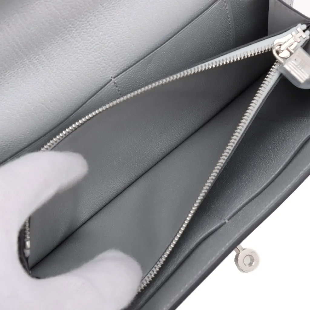 Hermès Chevre Chamkila Kelly To Go Wallet Silver Leather Very good - Inside View