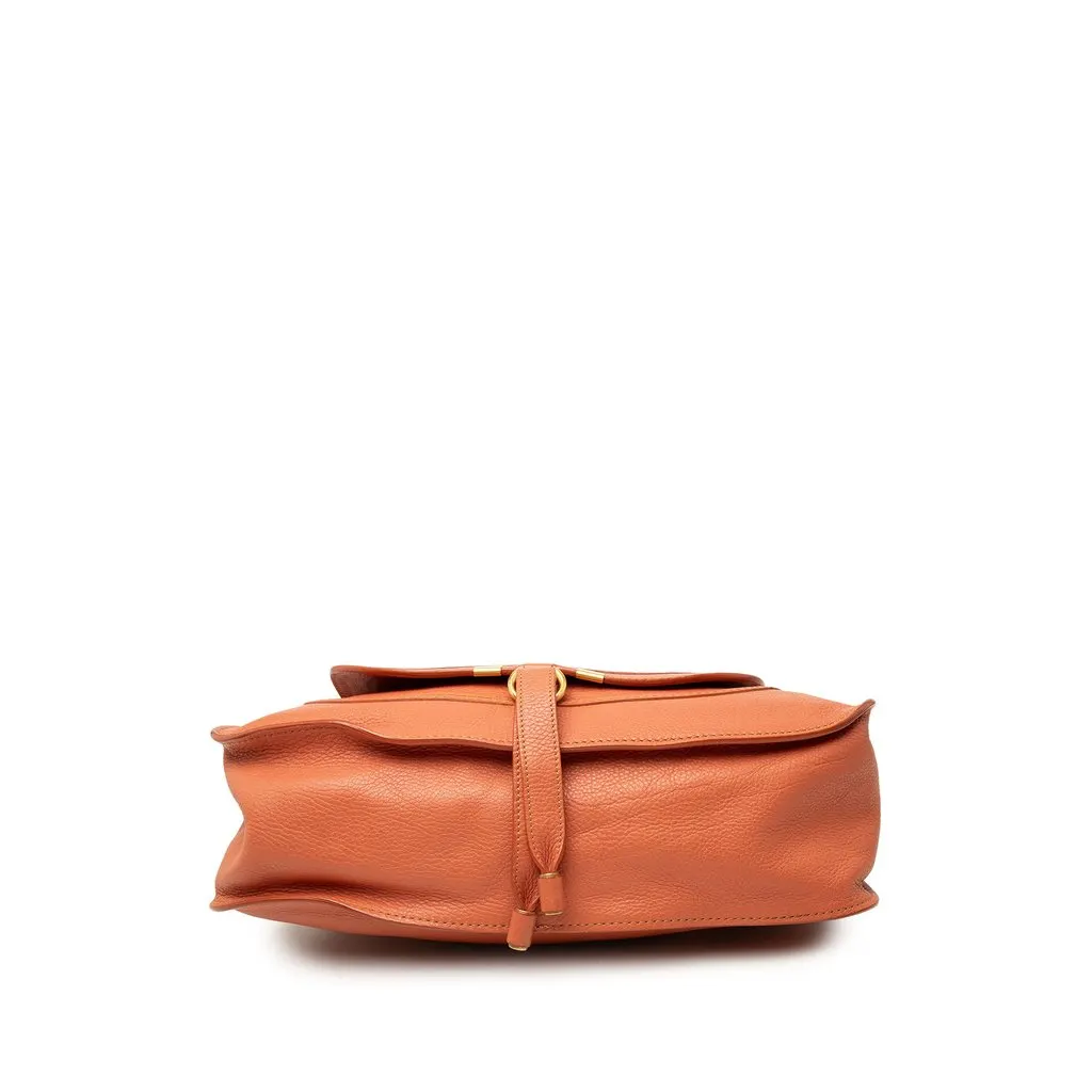 Chloé Medium Leather Marcie Satchel Orange Leather Good - Inside View