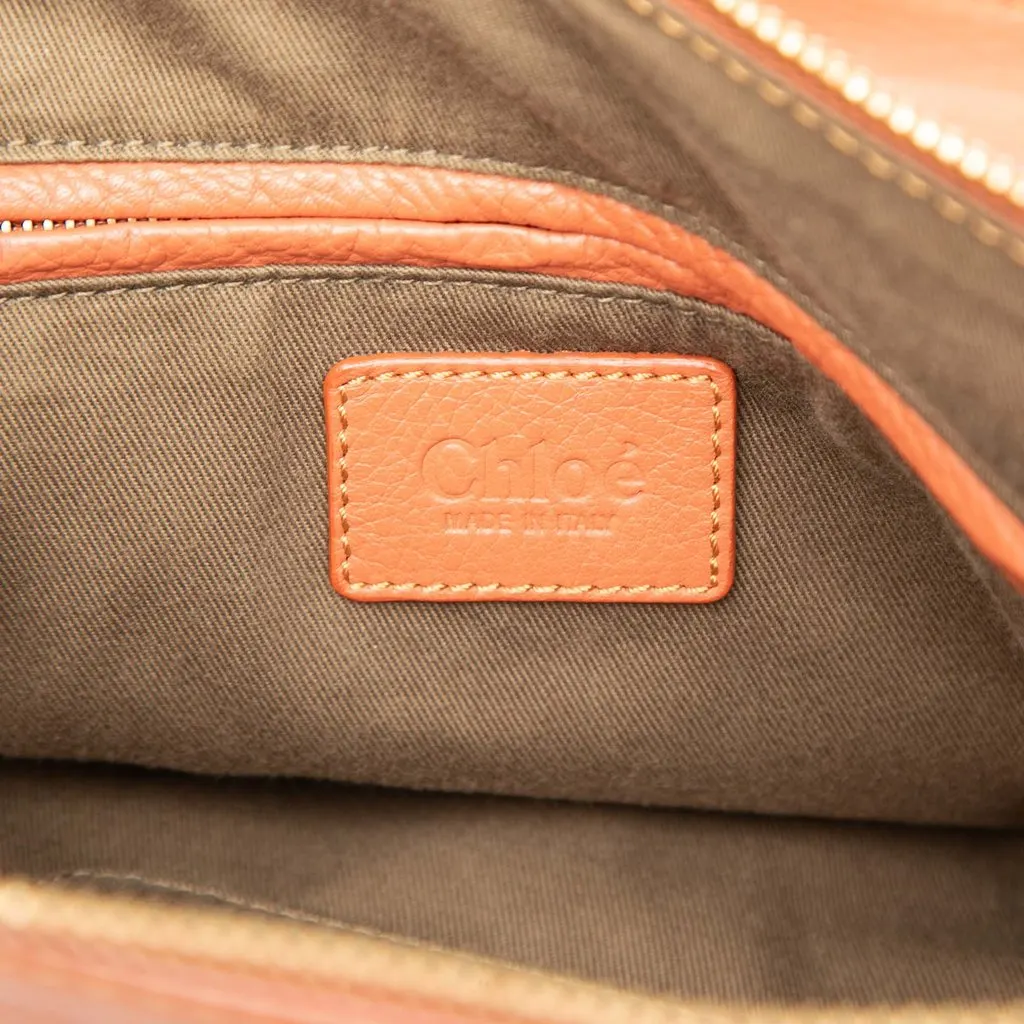 Chloé Medium Leather Marcie Satchel Orange Leather Good - Box View