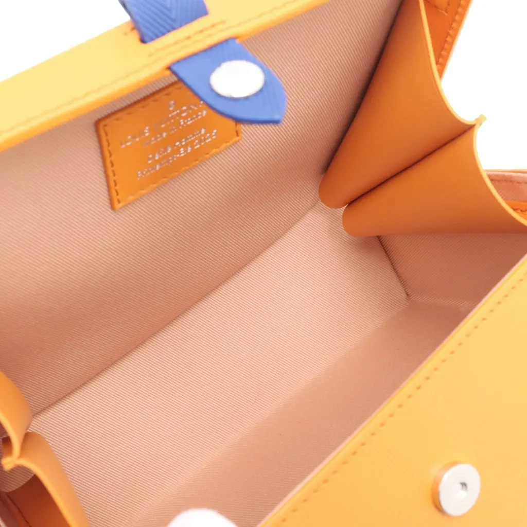Louis Vuitton Calfskin Shopper Clutch with Strap Orange Leather Very good - Inside View
