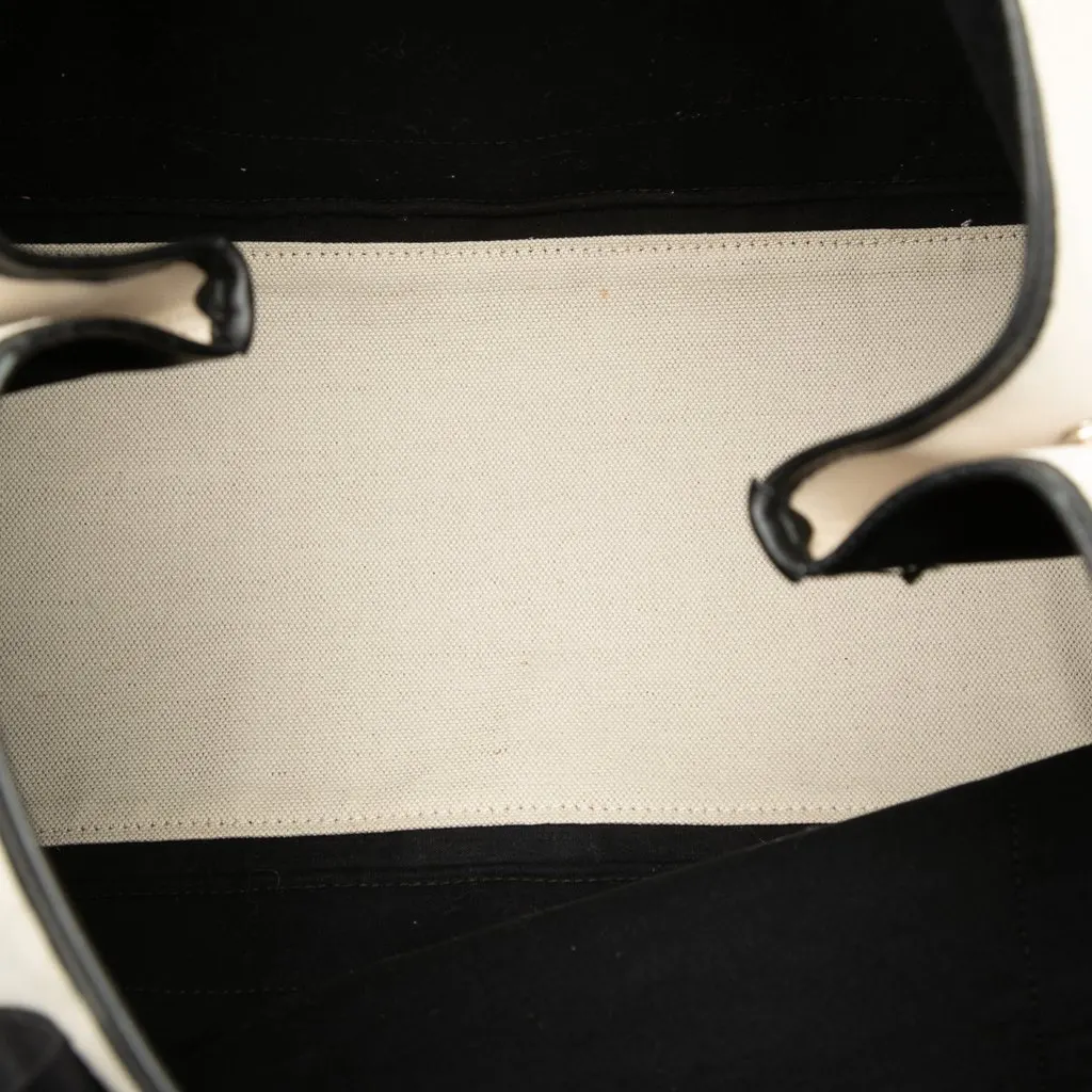 Balenciaga Canvas Navy Cabas Tote M White Very good - Model View