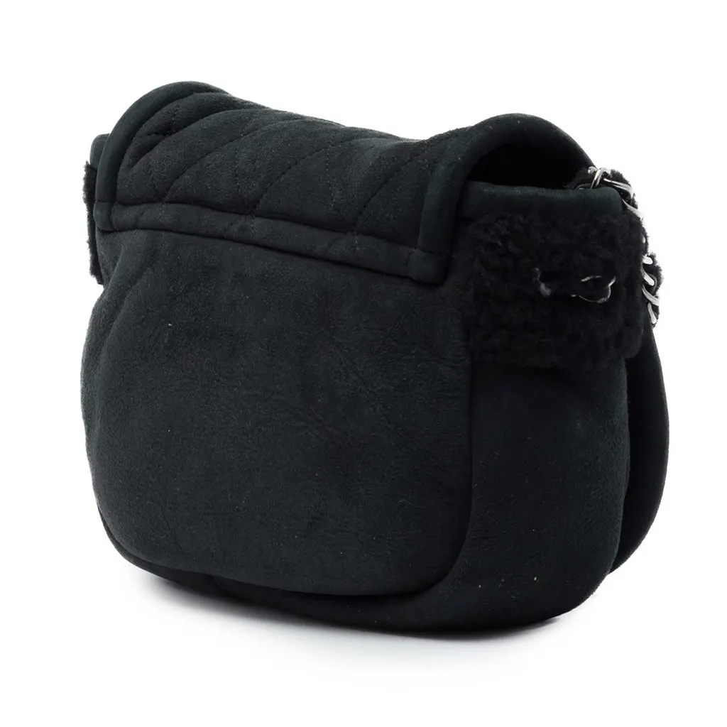 Chanel Shearling Trimmed Suede Reissue 2.55 Flap Black Leather Very good - Back View