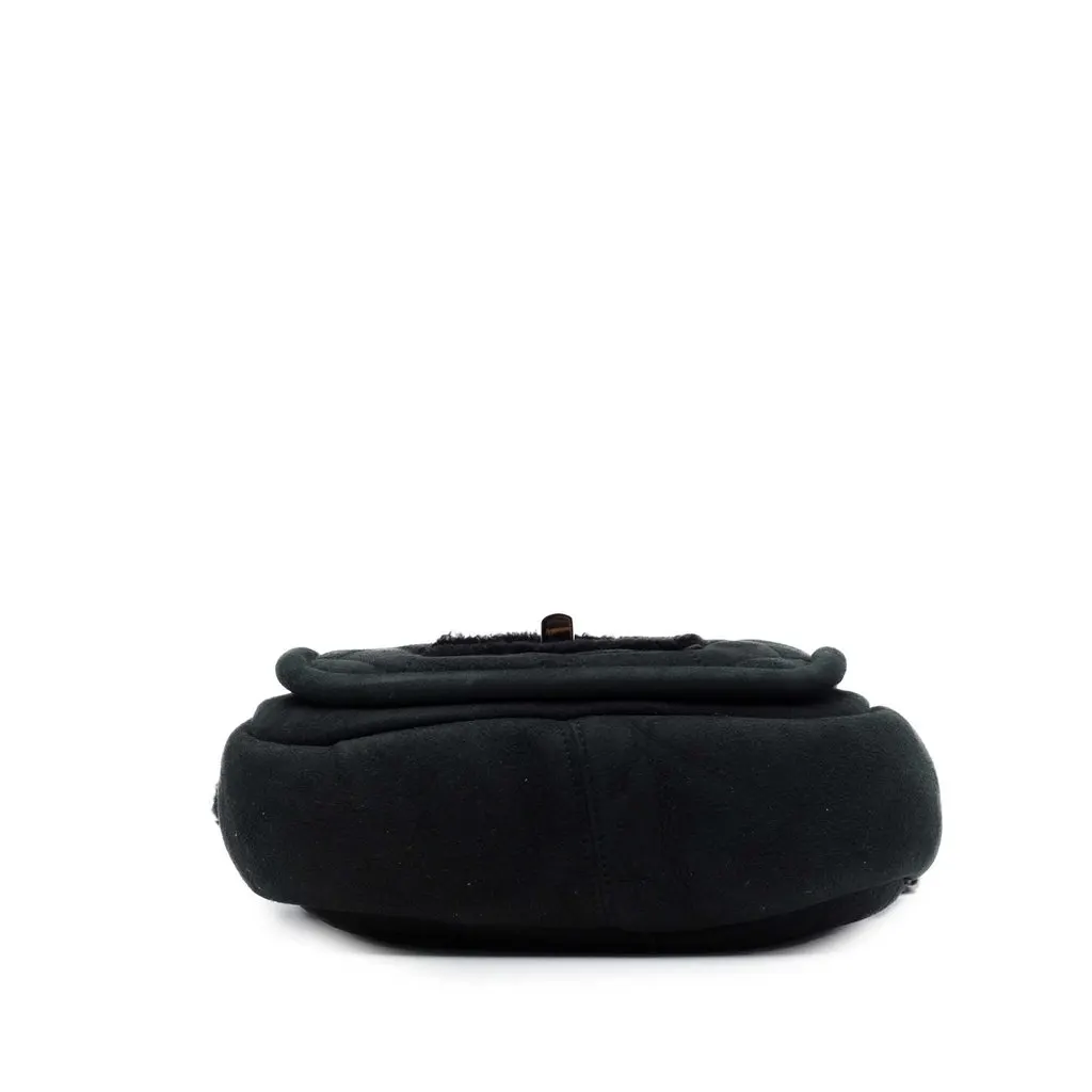 Chanel Shearling Trimmed Suede Reissue 2.55 Flap Black Leather Very good - Inside View