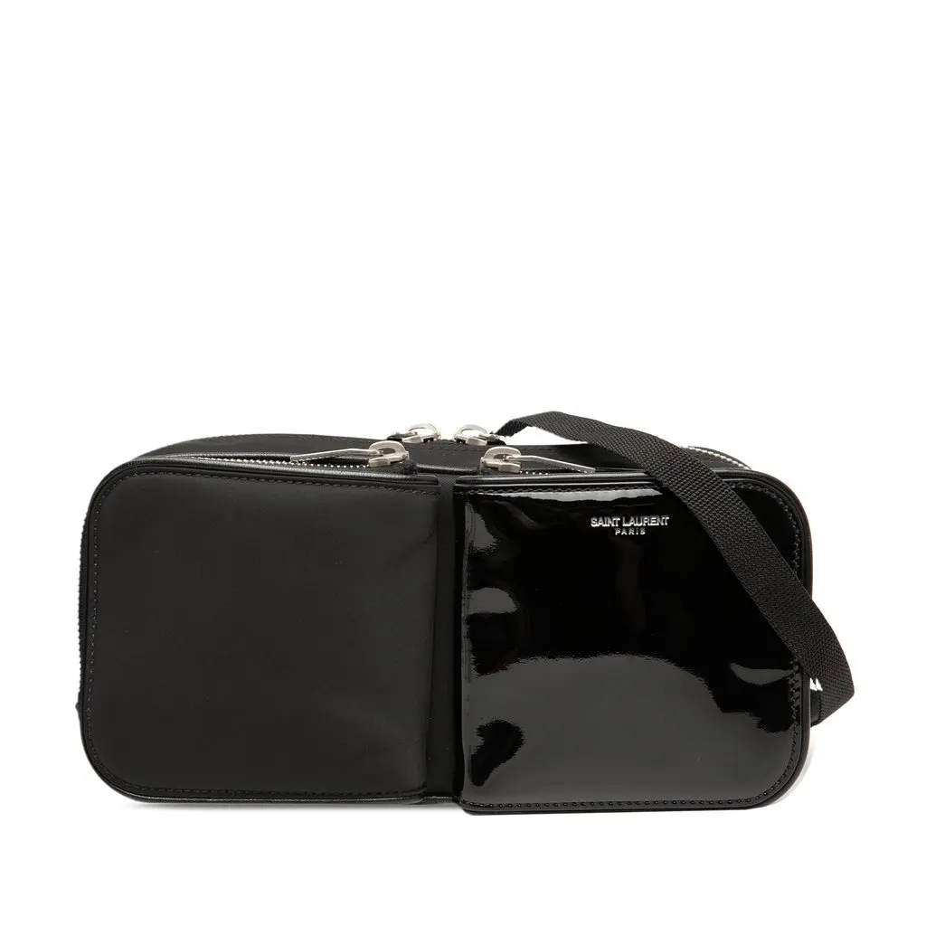 Saint Laurent Nylon and Patent Crossbody Black Very good - Front View