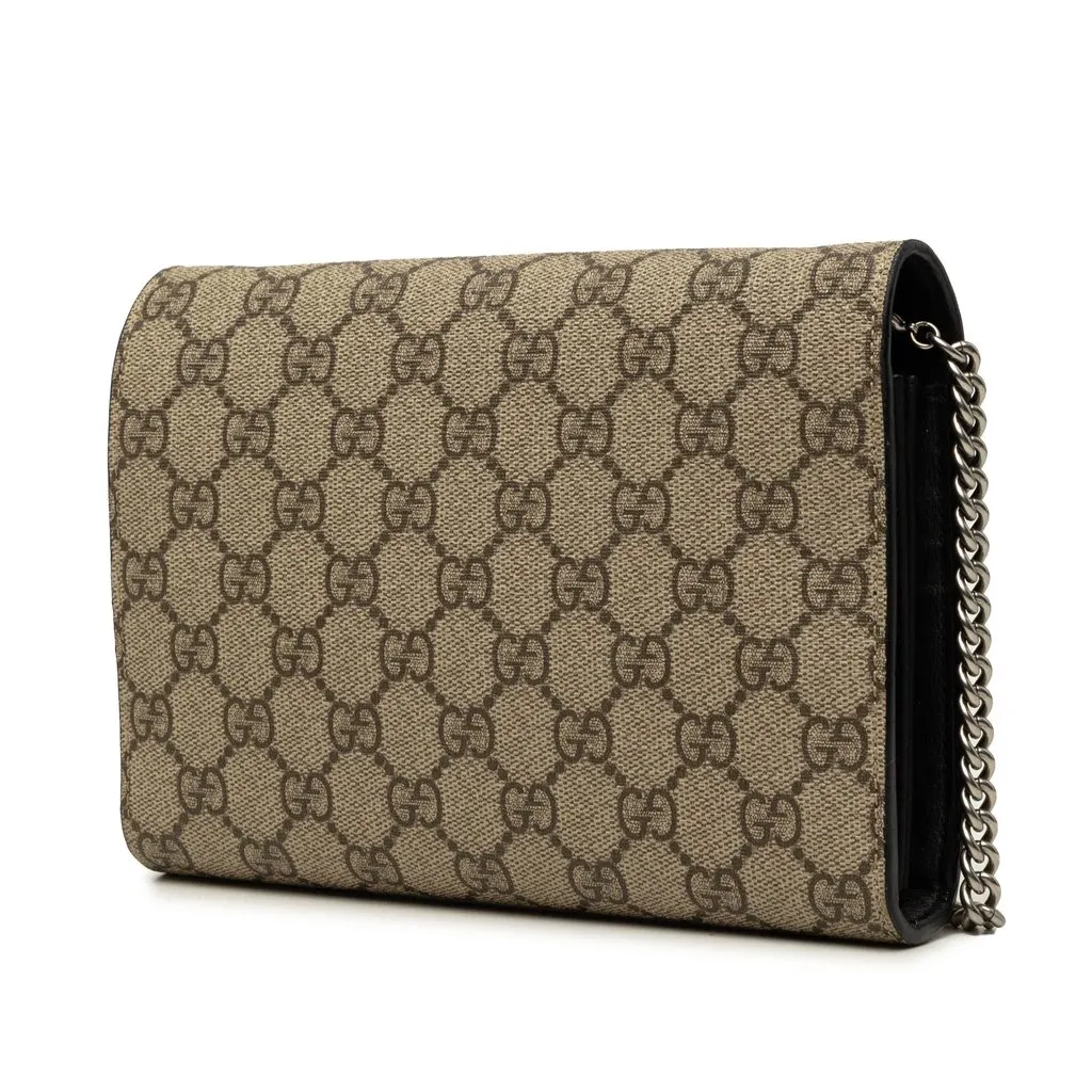 Gucci GG Supreme Dionysus Wallet on Chain Beige Very good - Back View