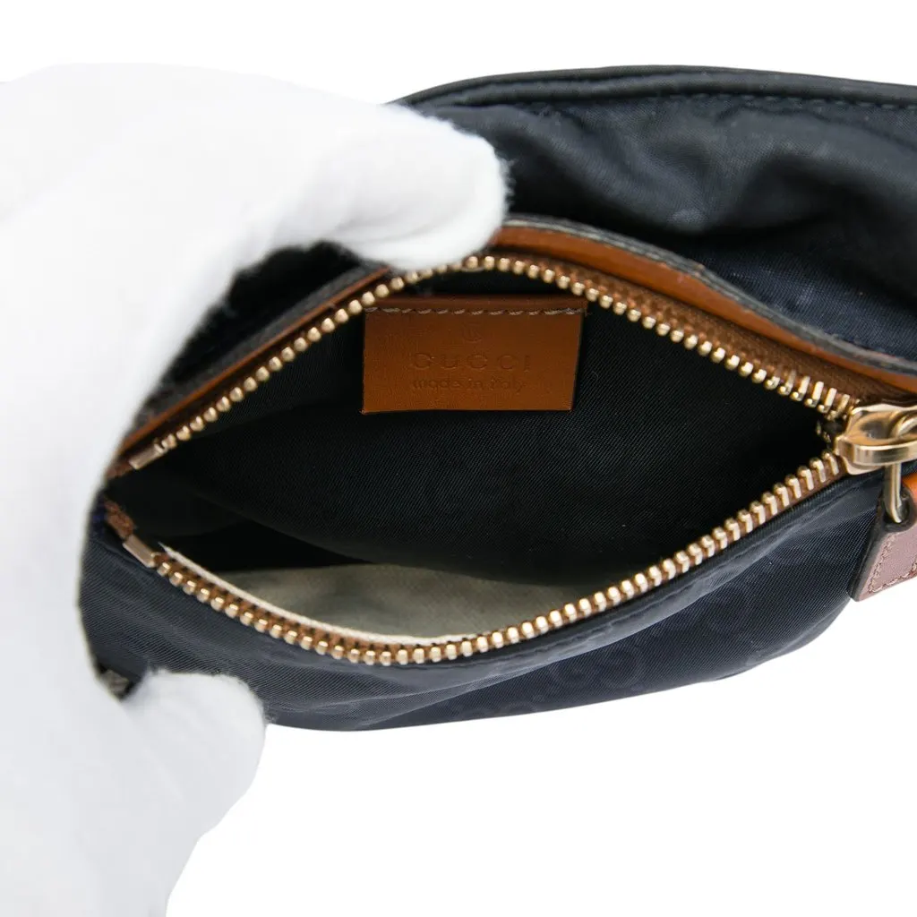 Gucci GG Nylon Web Double Pocket Belt Bag Black Polyamide Good - Box View
