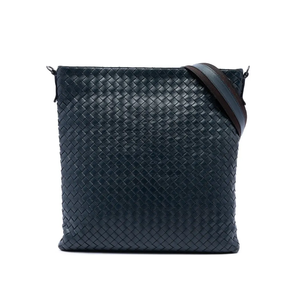 Bottega Veneta Nappa Intrecciato VN Crossbody Blue Leather Very good - Front View