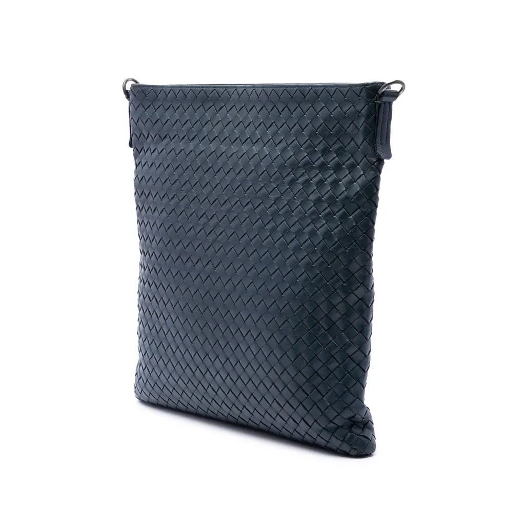 Bottega Veneta Nappa Intrecciato VN Crossbody Blue Leather Very good - Back View