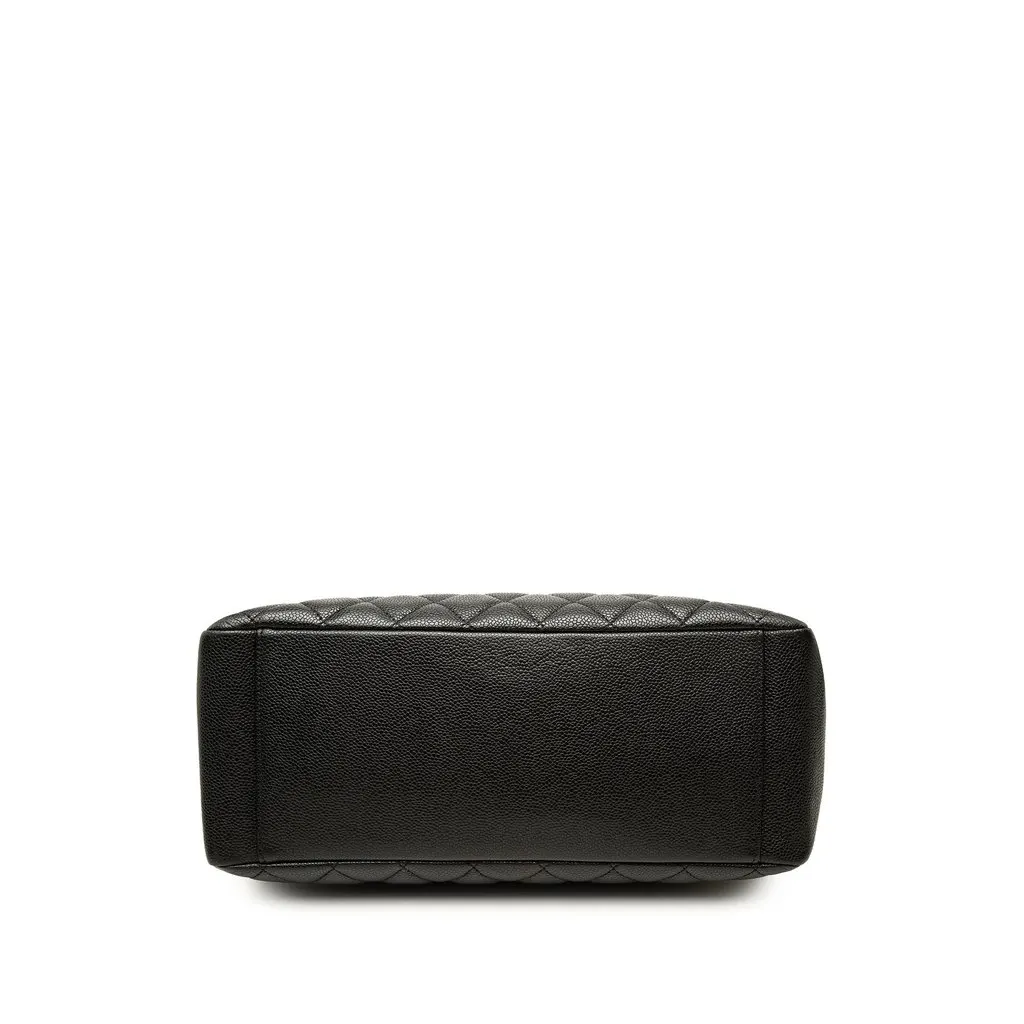 Chanel Caviar Grand Shopping Tote Black Leather Good - Inside View