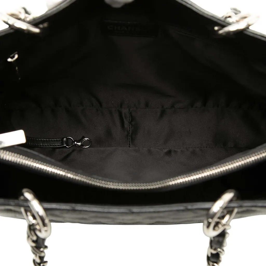 Chanel Caviar Grand Shopping Tote Black Leather Good - Model View