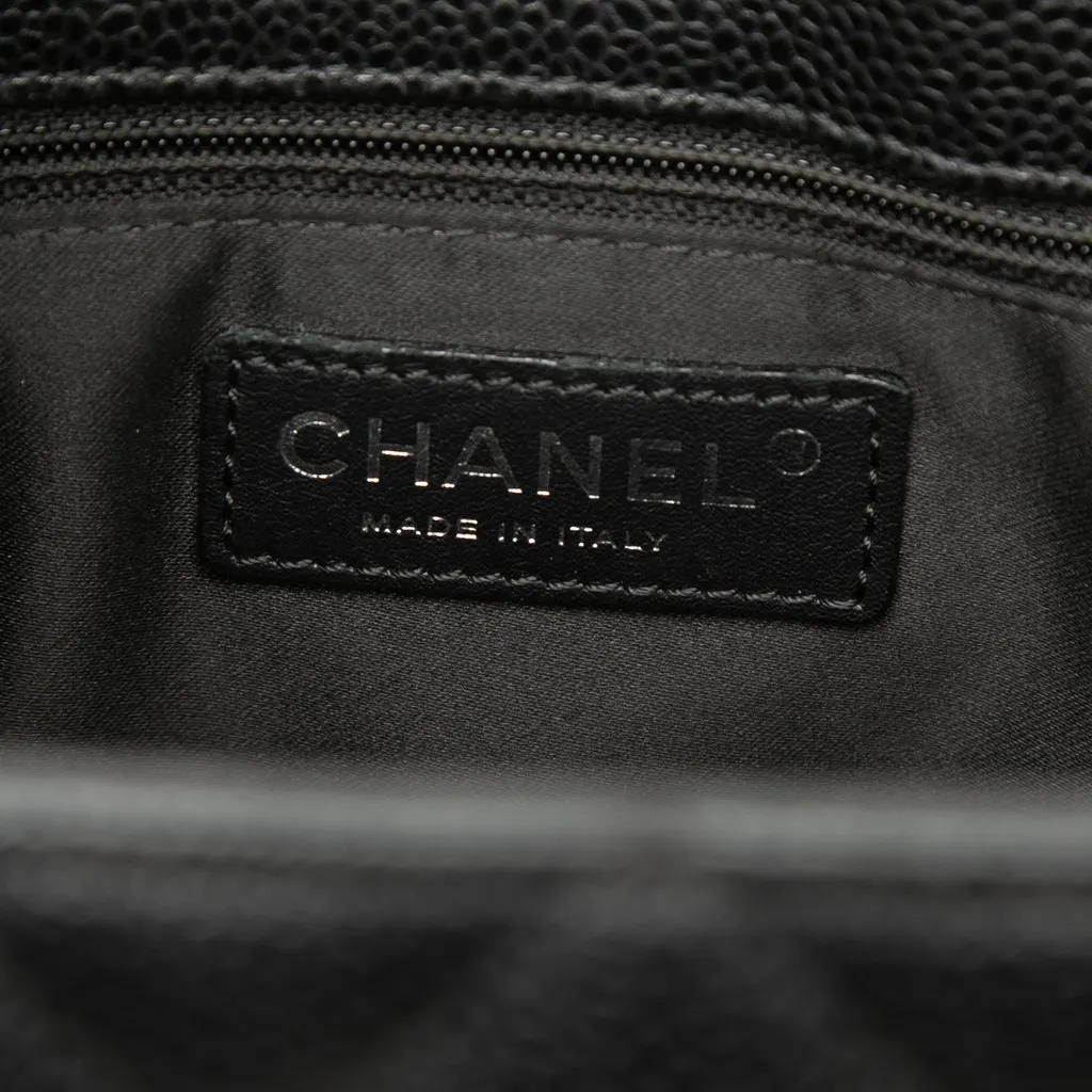 Chanel Caviar Grand Shopping Tote Black Leather Good - Box View