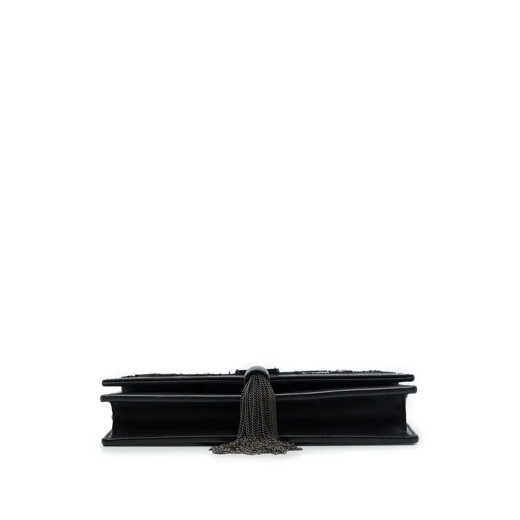 Saint Laurent Calfskin Cloud Star Applique Classic Monogram Kate Tassel Wallet on Chain Black Leather Very good - Inside View