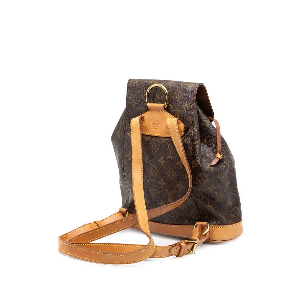 Louis Vuitton Monogram Montsouris PM Brown Canvas Good - Back View
