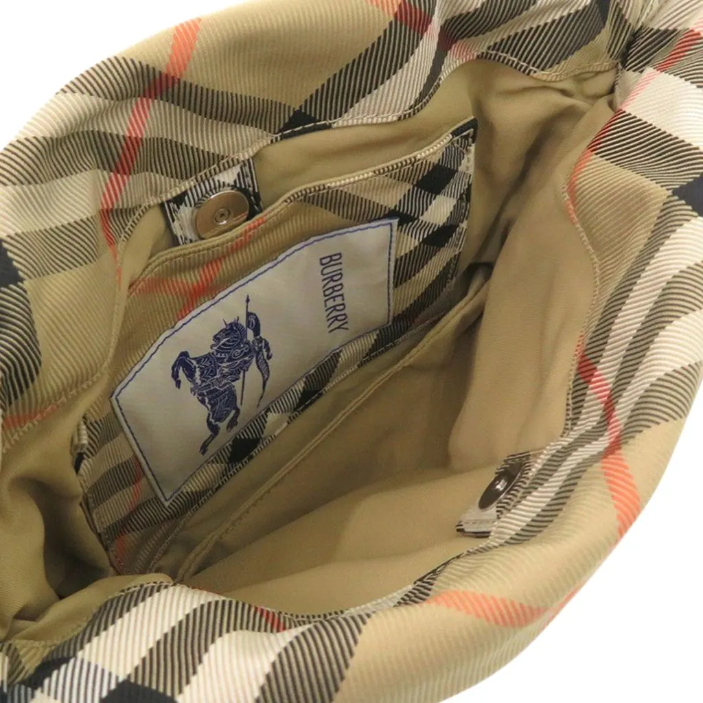 Burberry Supernova Check Nylon Drawstring Pouch Beige Very good - Model View