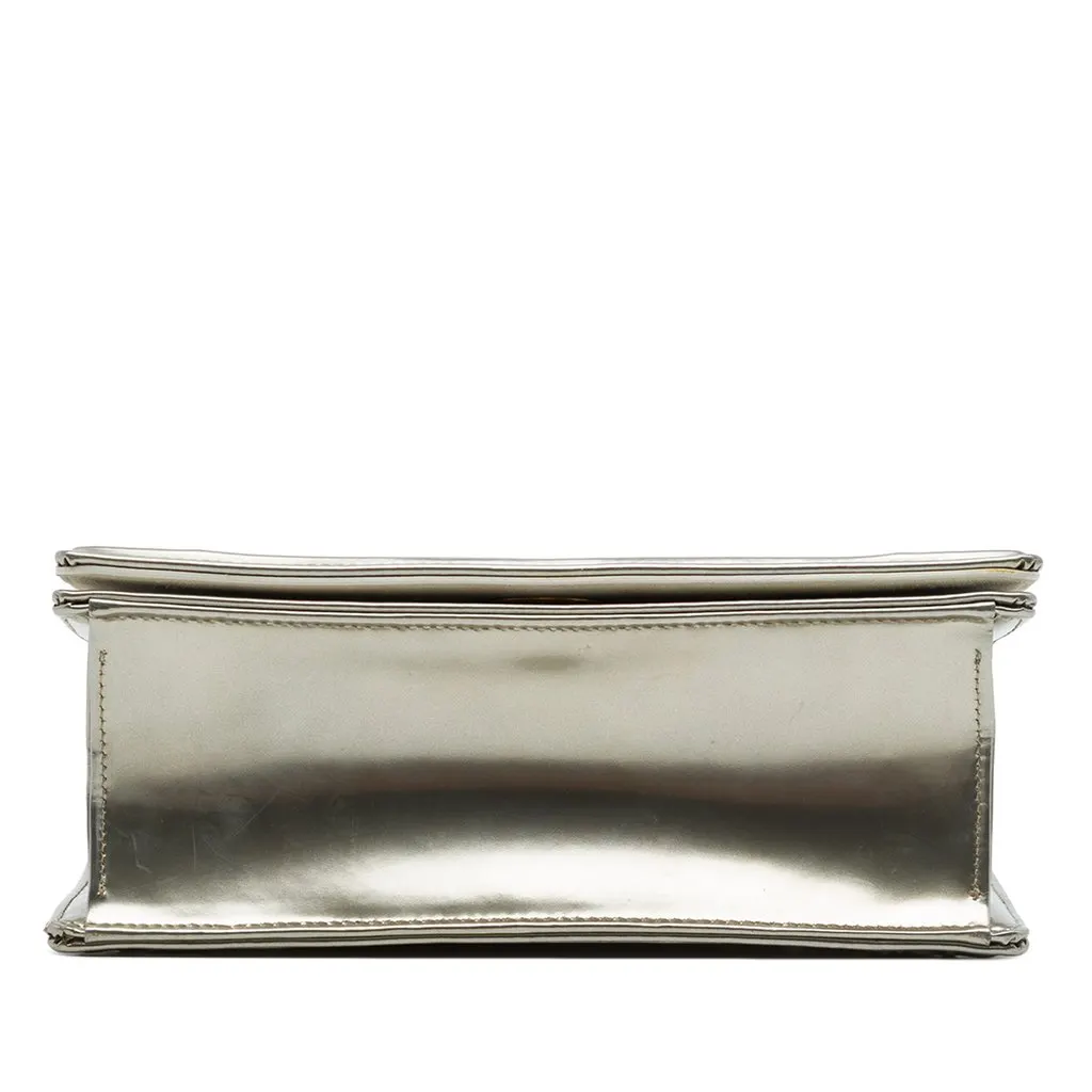 Dior Small Studded Patent Diorama Flap Silver Leather Very good - Inside View