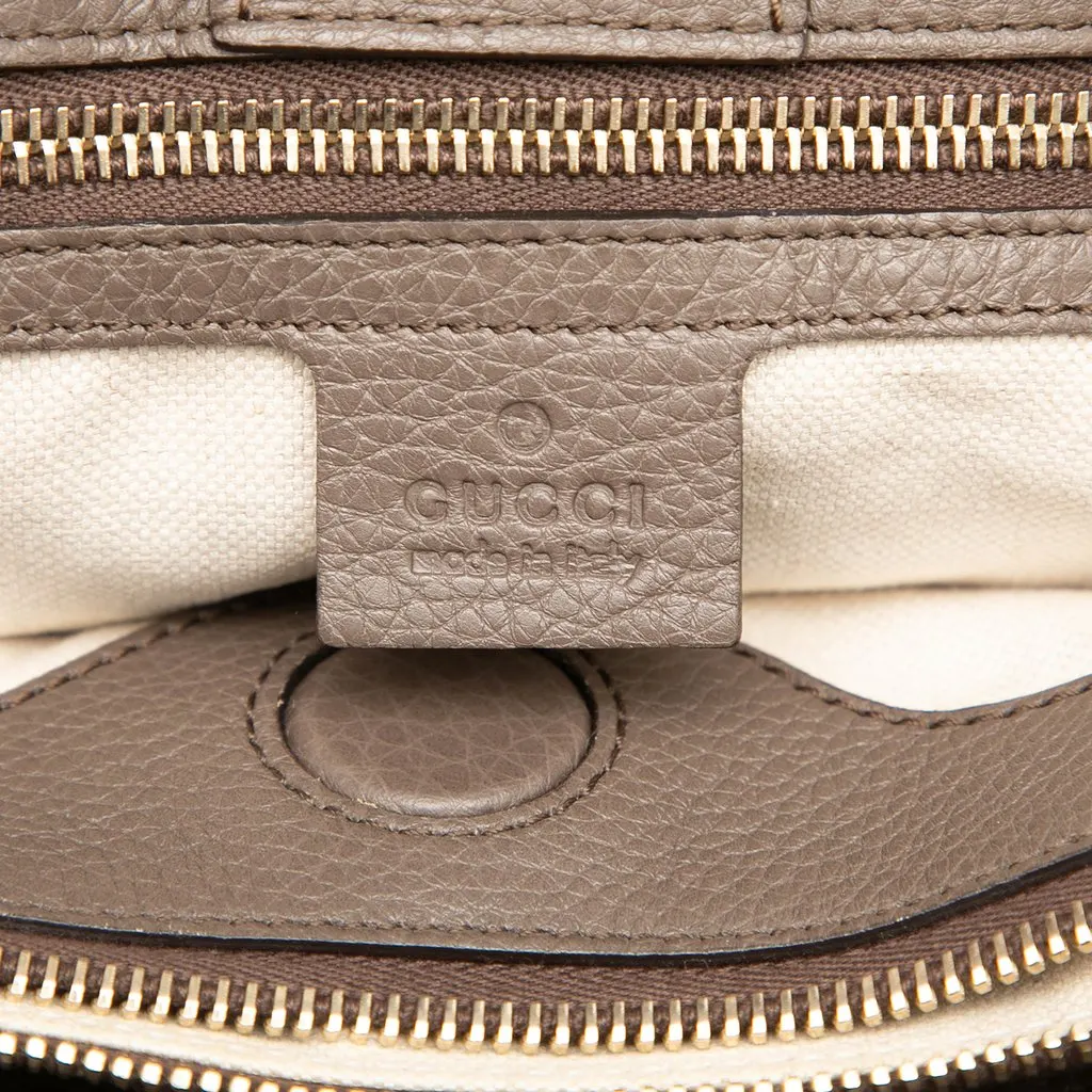 Gucci Medium Calfskin Bamboo Shopper Satchel Brown Leather Good - Box View