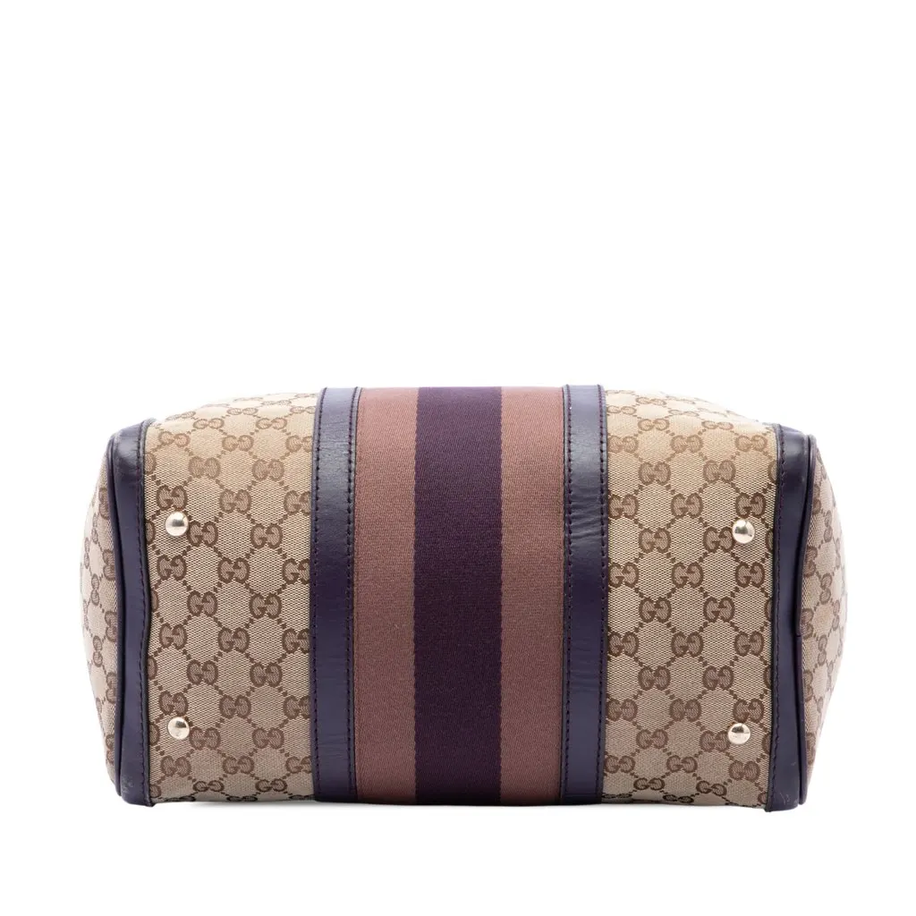 Gucci Medium GG Canvas Web Joy Boston Bag Beige Canvas Good - Inside View