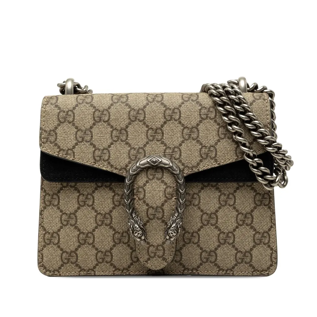 Gucci Small GG Supreme Dionysus Crossbody Beige Canvas Good - Front View