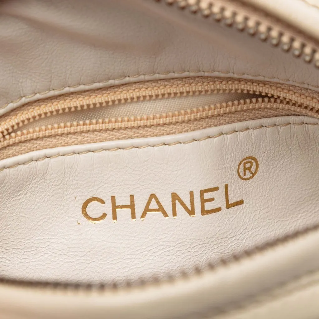 Chanel CC Quilted Lambskin Tassel Round Crossbody Brown Leather Very good - Box View