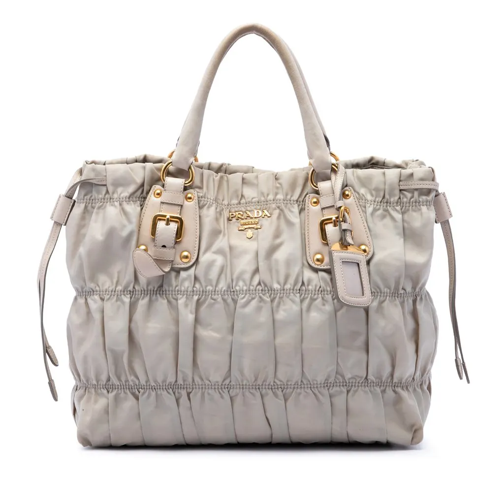Prada Tessuto Gaufre Satchel Brown Very good - Front View