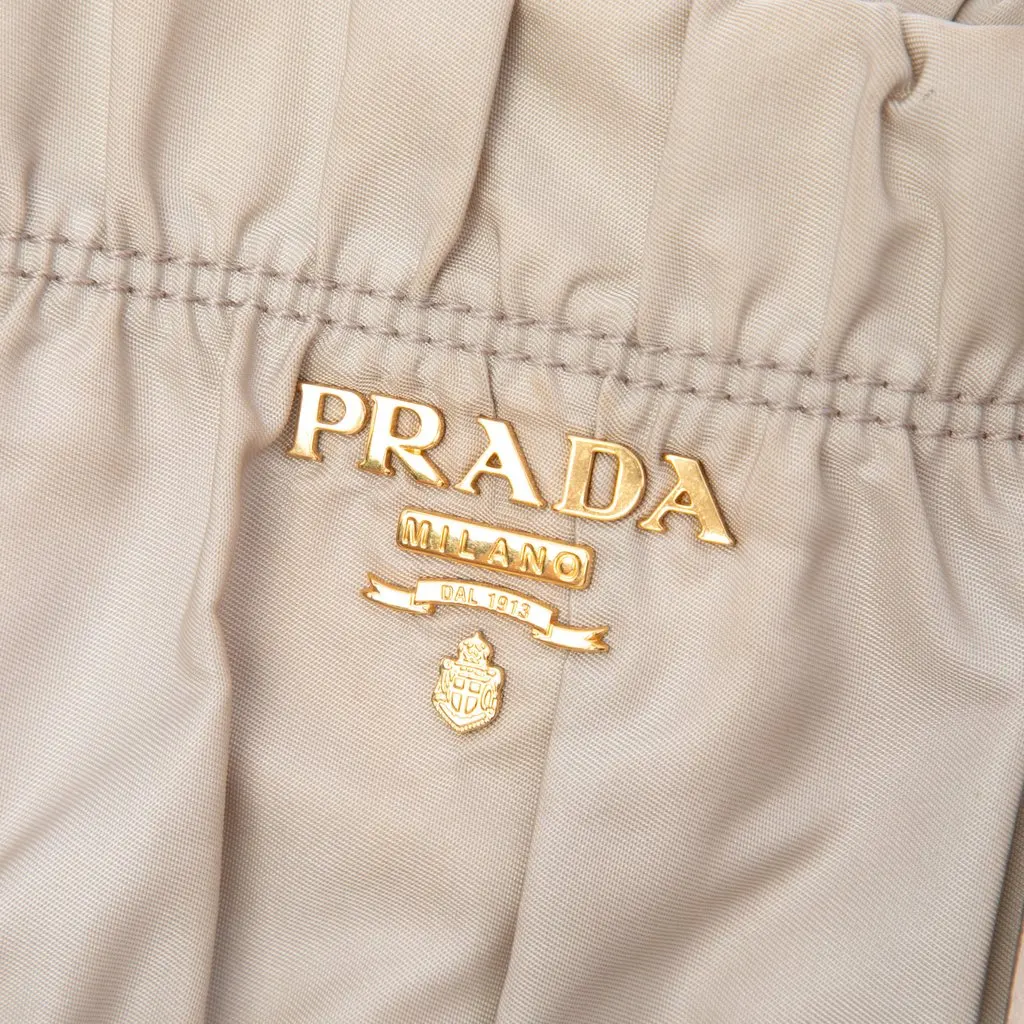 Prada Tessuto Gaufre Satchel Brown Very good - Box View