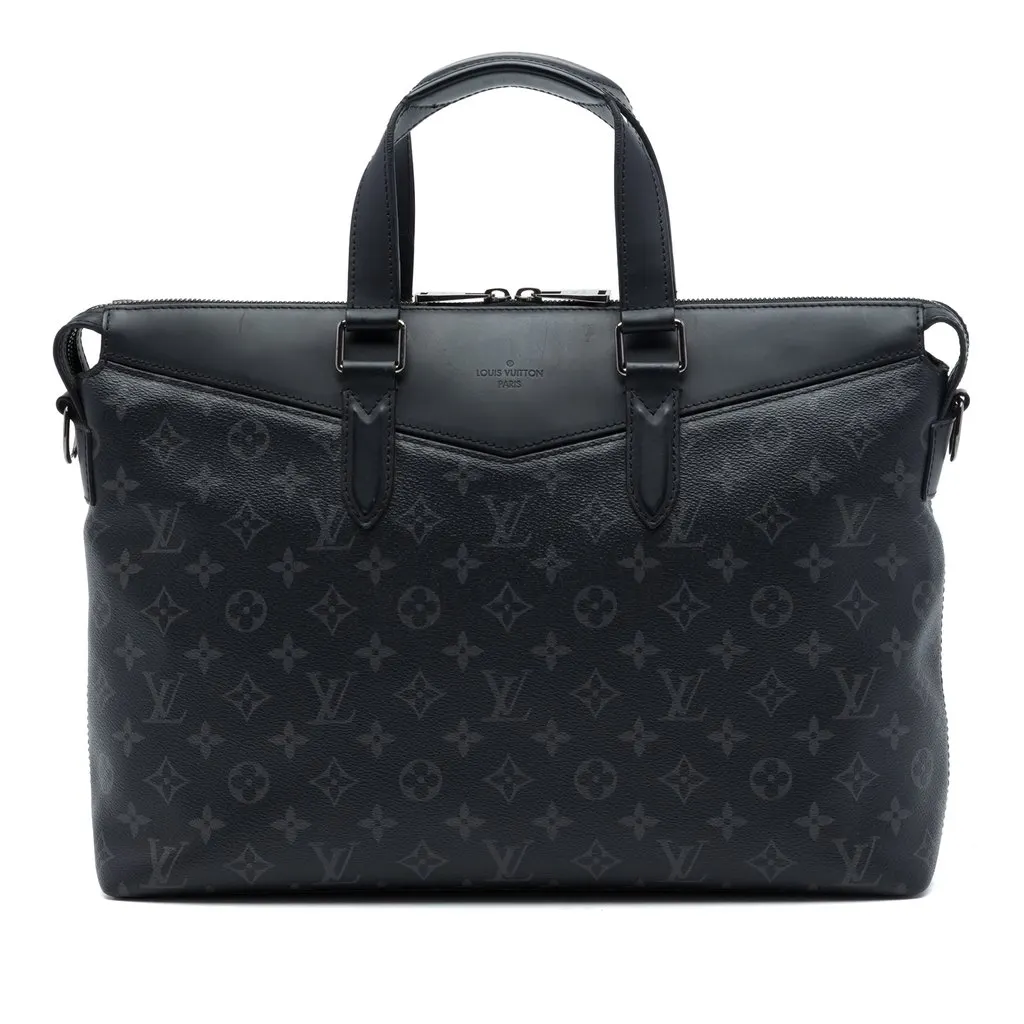 Louis Vuitton Monogram Eclipse Explorer Business Bag Black Very good - Front View