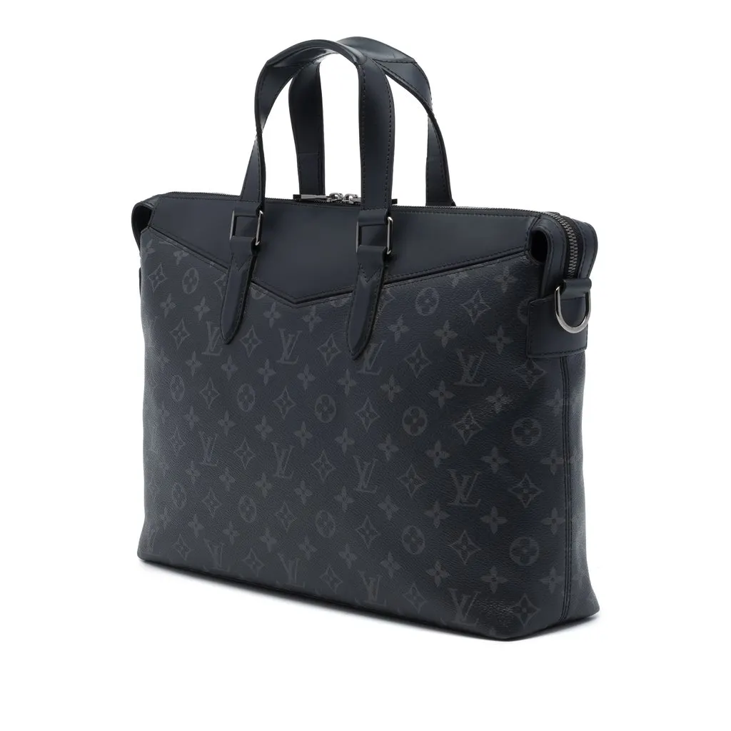 Louis Vuitton Monogram Eclipse Explorer Business Bag Black Very good - Back View