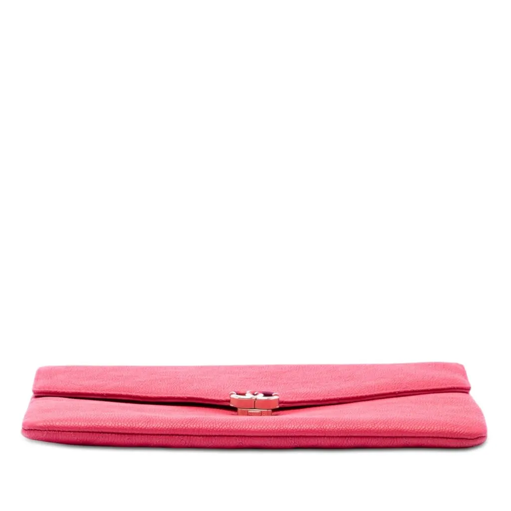 Chanel Paris Cuba Quilted Caviar Thread Around Envelope Clutch Pink Leather Very good - Inside View