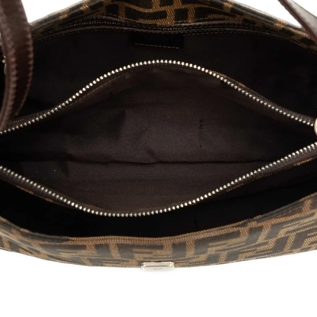 Fendi Zucca Canvas Shoulder Bag Brown Very good - Model View