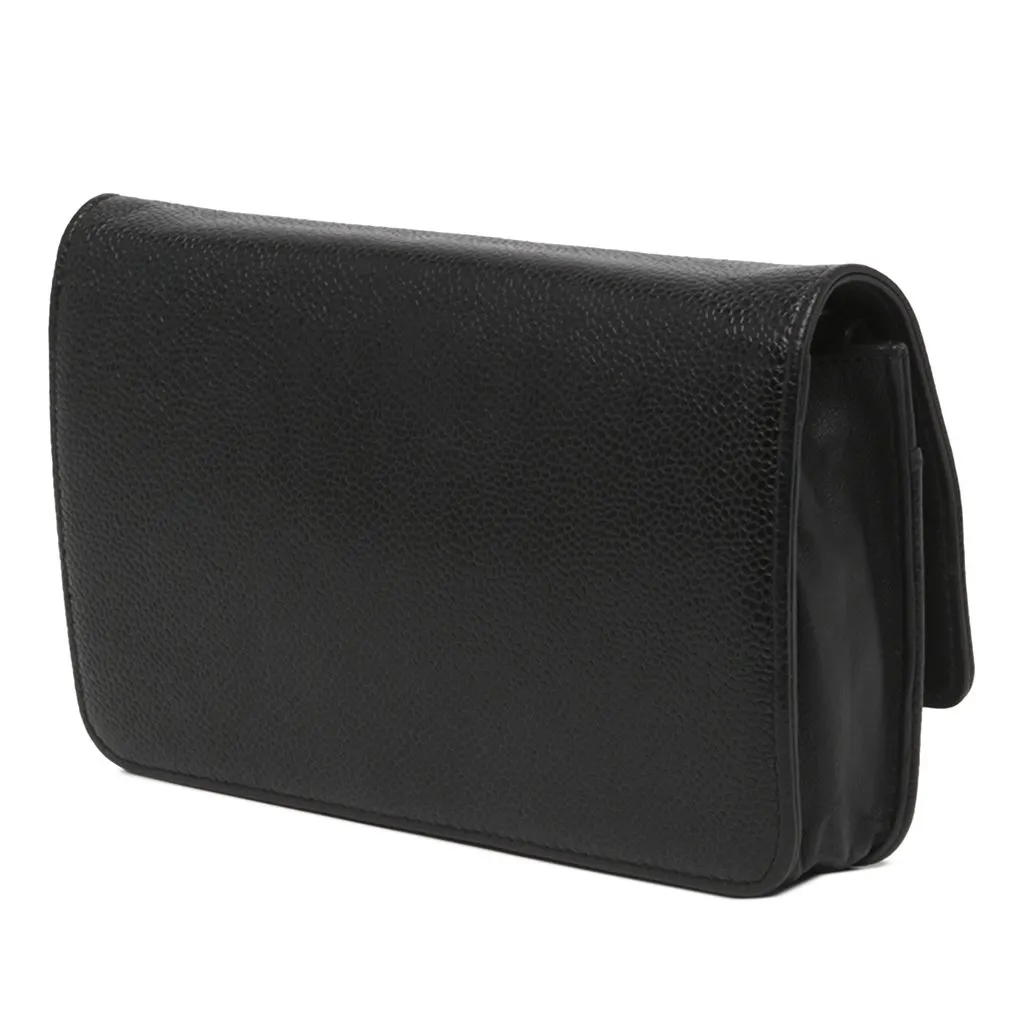 Chanel CC Caviar Timeless Wallet on Chain Black Leather Good - Back View