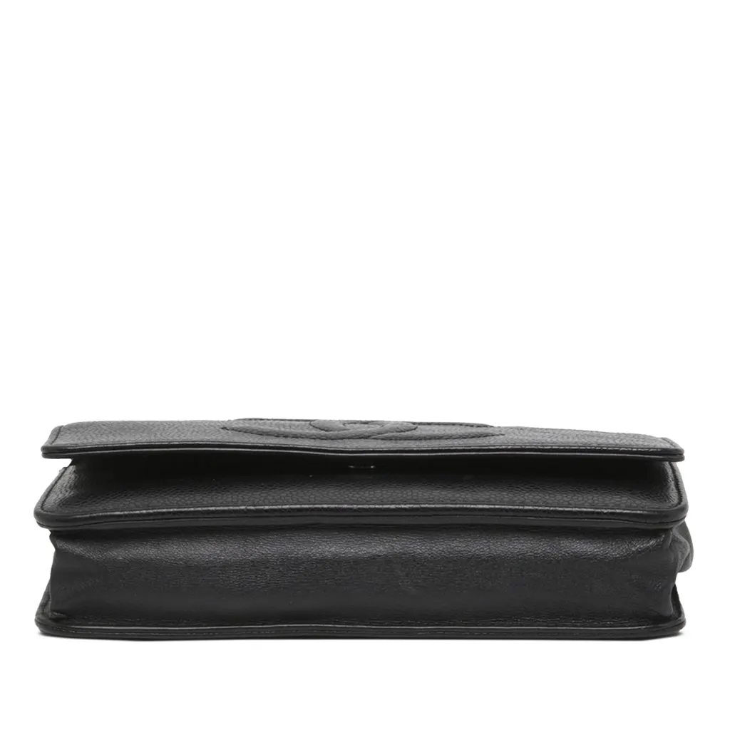Chanel CC Caviar Timeless Wallet on Chain Black Leather Good - Inside View