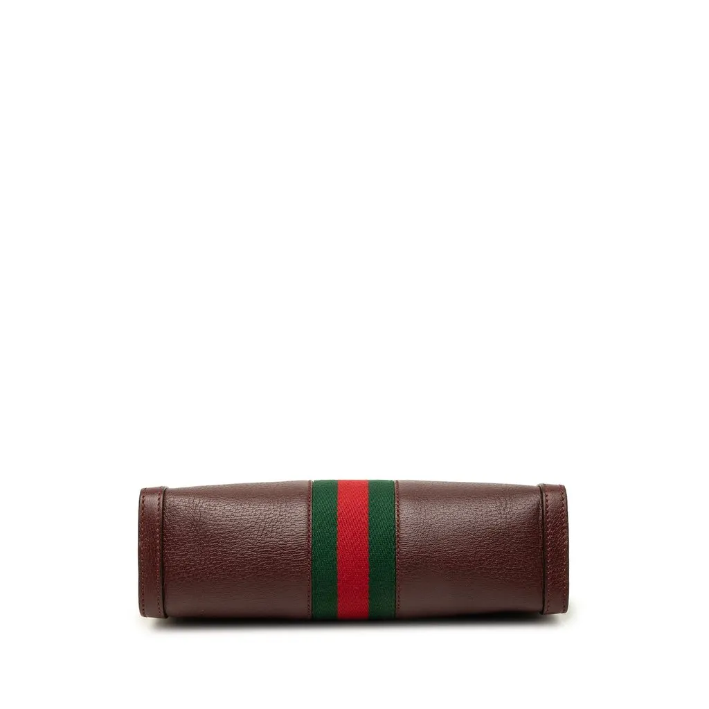 Gucci Small Calfskin Web Ophidia Chain Crossbody Red Leather Very good - Inside View