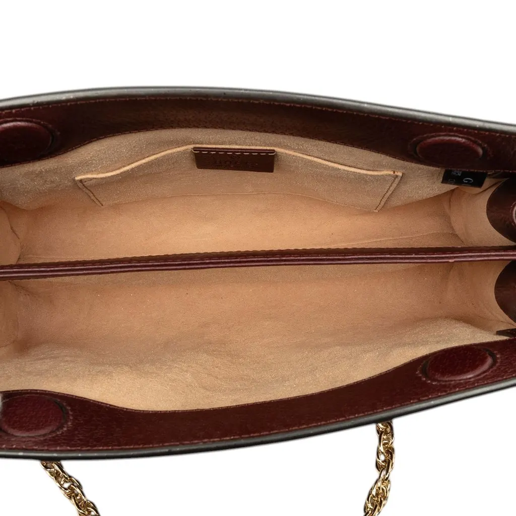 Gucci Small Calfskin Web Ophidia Chain Crossbody Red Leather Very good - Model View