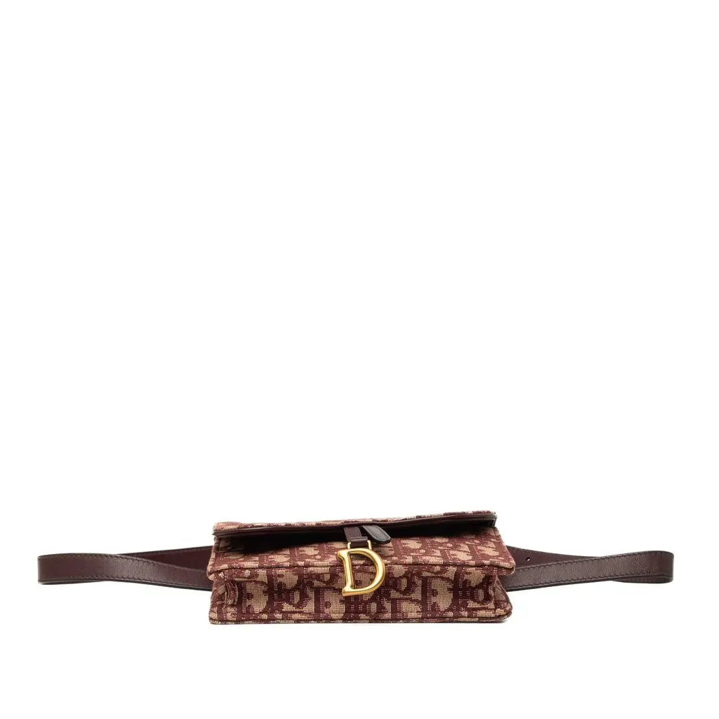 Dior Oblique Canvas Saddle Belt Bag Red Canvas Good - Inside View