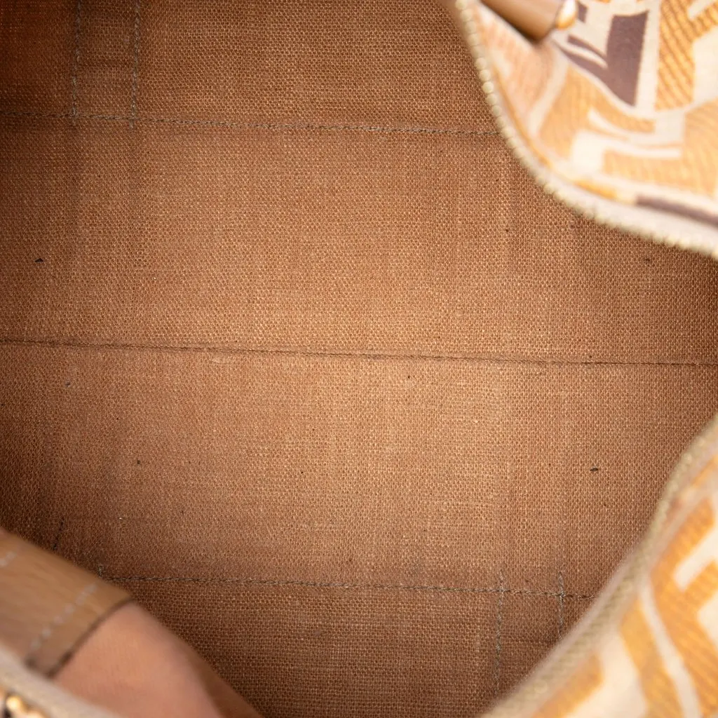Fendi Zucca Canvas Selleria Satchel Beige Very good - Model View