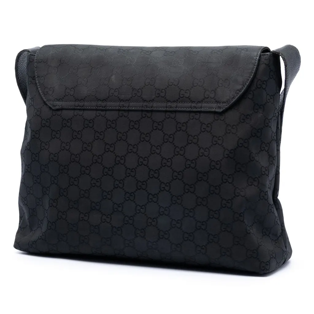 Gucci GG Canvas Messenger Bag Black Very good - Back View