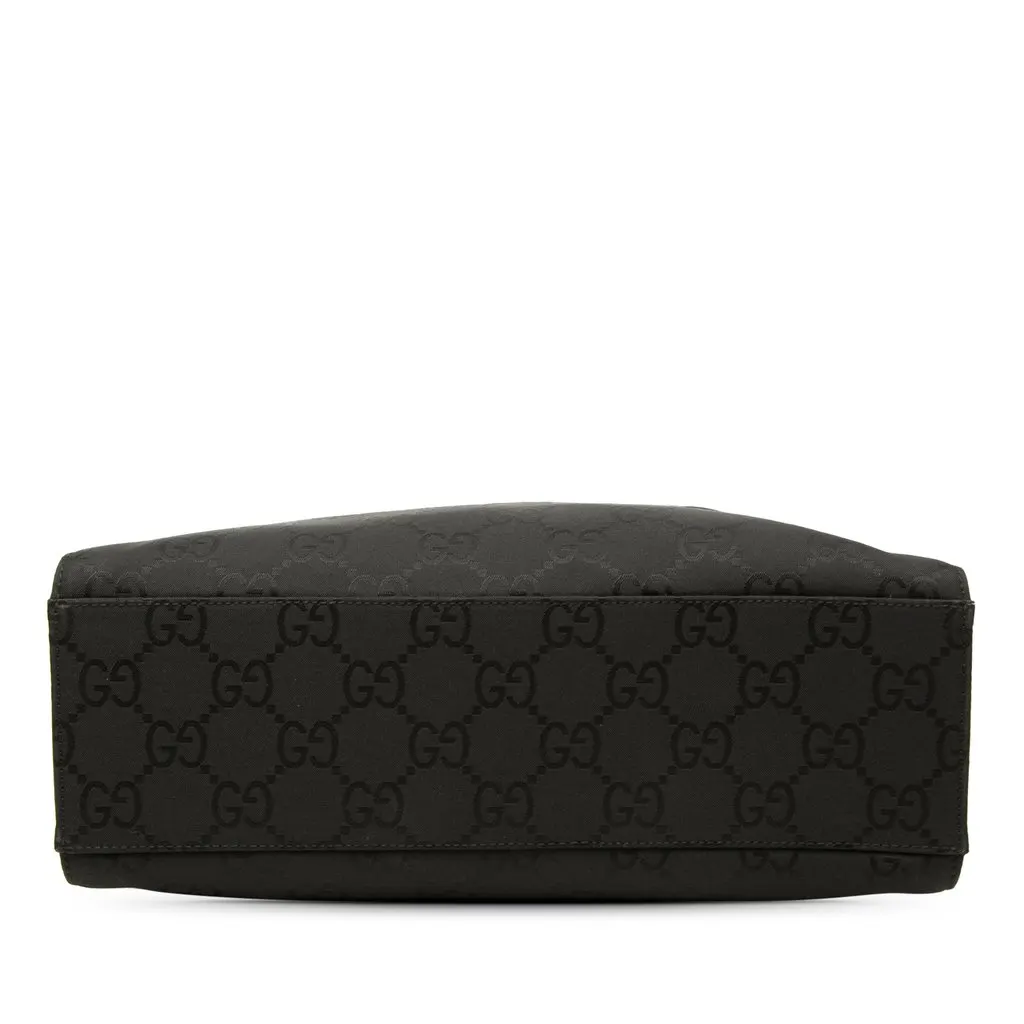 Gucci GG Nylon Bamboo Satchel Black Polyamide Good - Inside View