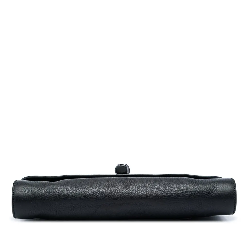 Gucci Calfskin Bamboo Daily Clutch Black Leather Good - Inside View