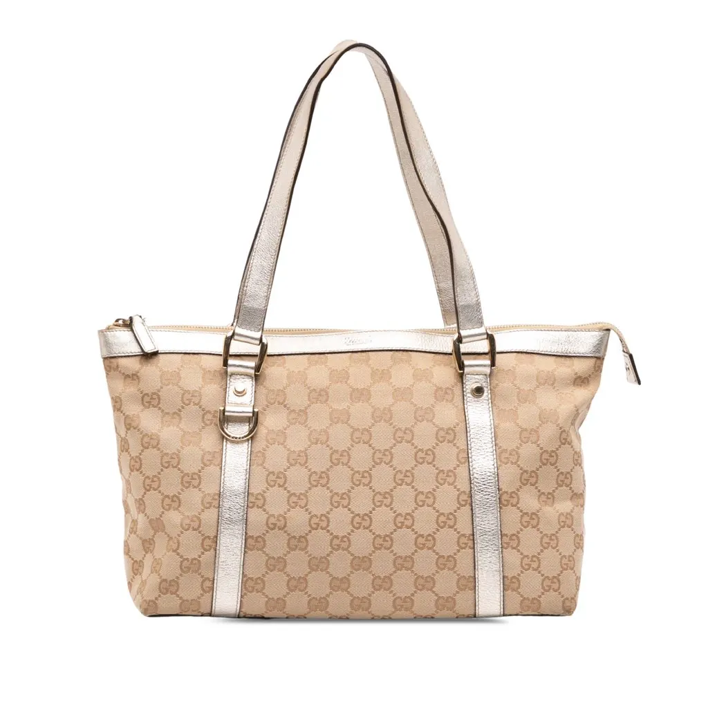 Gucci GG Canvas Abbey D Ring Tote Beige Canvas Very good - Front View