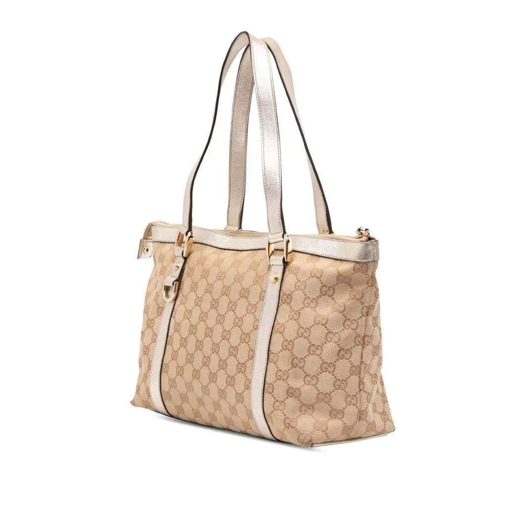 Gucci GG Canvas Abbey D Ring Tote Beige Canvas Very good - Back View