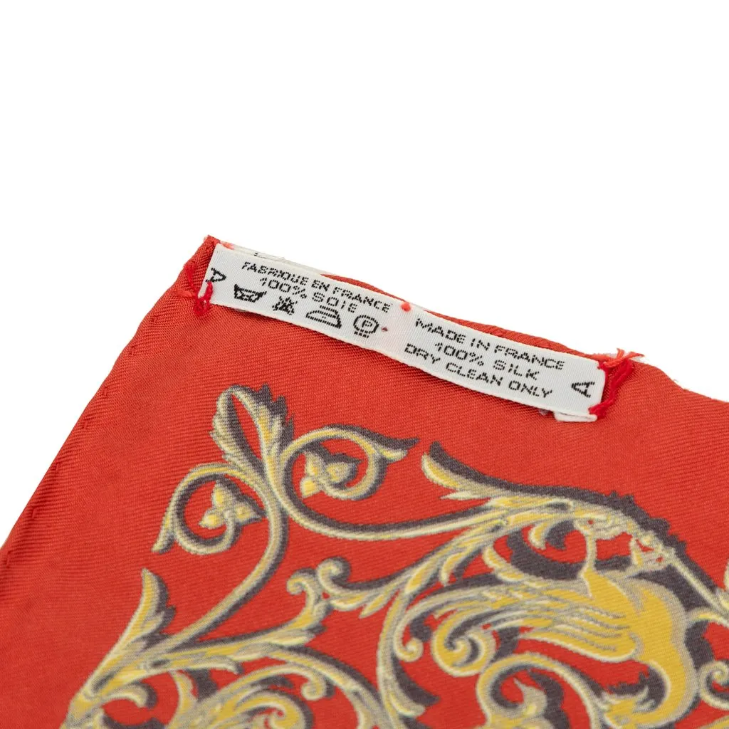 Hermès Astrologie Dies et Hore Silk Handkerchief Red Very good - Inside View
