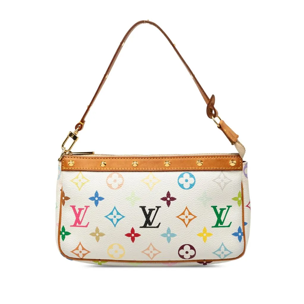 Louis Vuitton Monogram Multicolore Pochette Accessoires White Canvas Very good - Front View