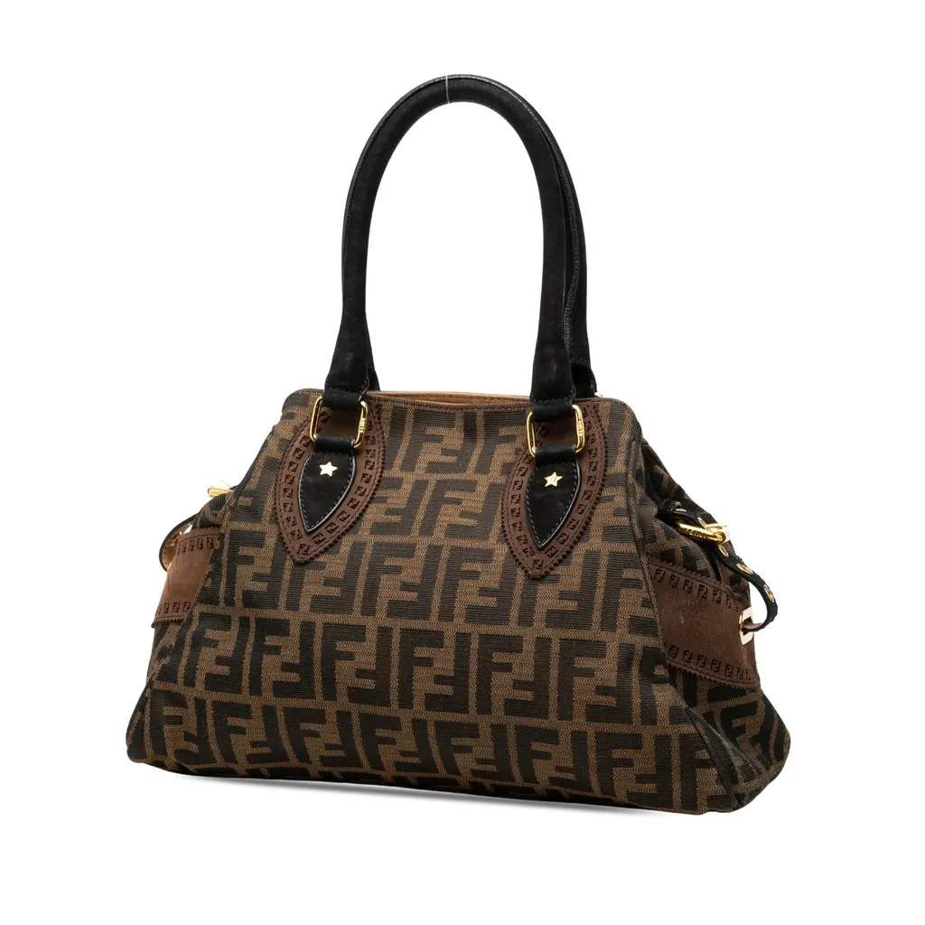 Fendi Zucca Canvas Grommet Etniko Du Jour Tote Brown Very good - Back View
