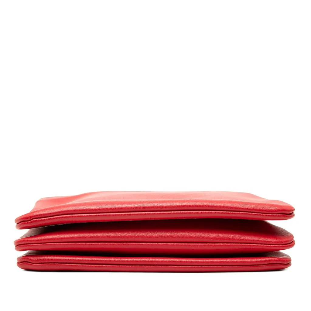 Celine Small Lambskin Trio Crossbody Red Leather Very good - Inside View