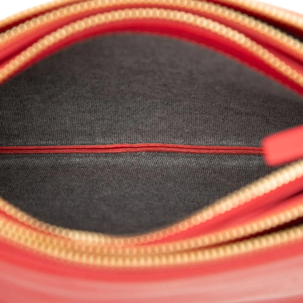 Celine Small Lambskin Trio Crossbody Red Leather Very good - Model View
